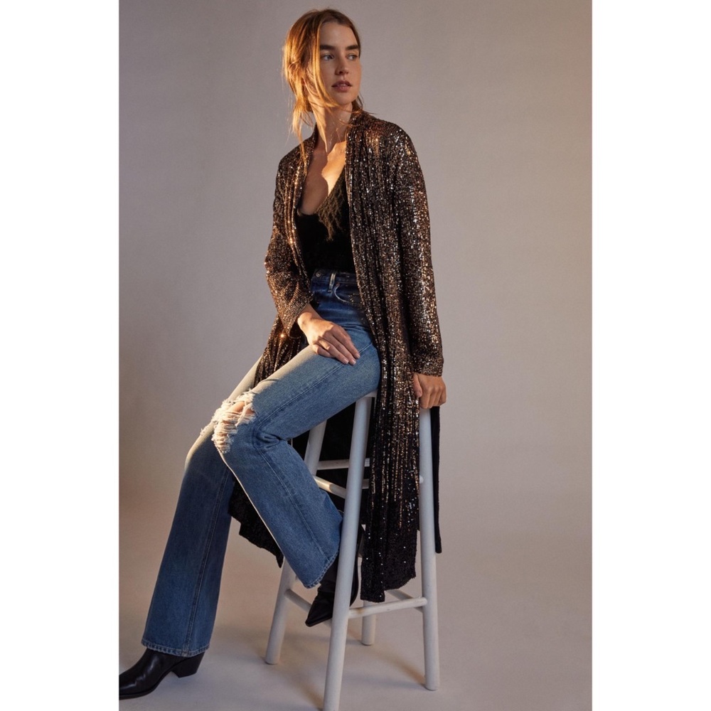 Anthropologie Dulcinea Sequined Duster Jacket x BB Dakota
